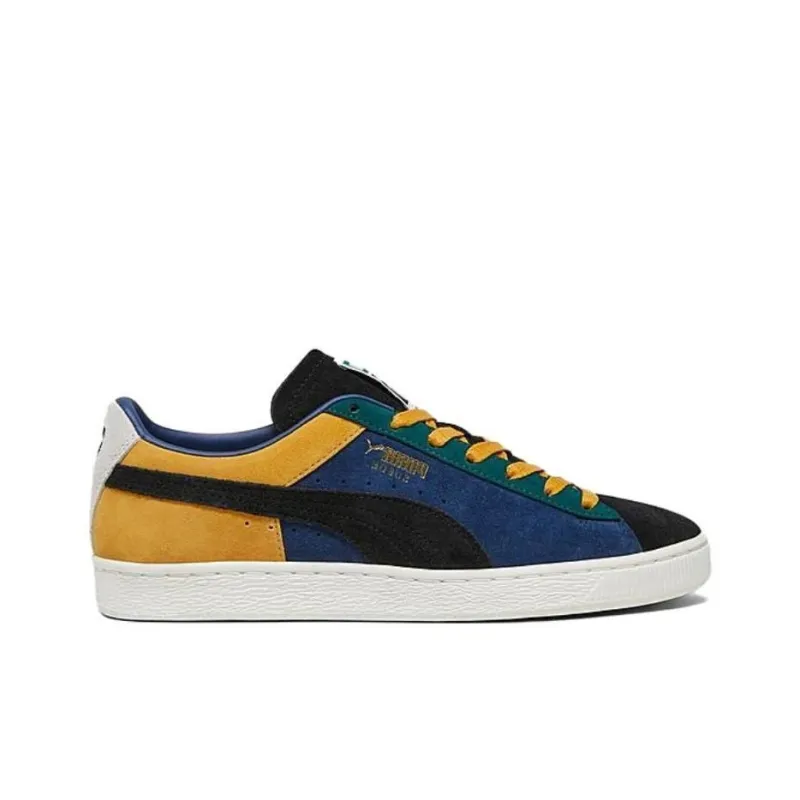 PUMA Suede Iconix 23 Anti Slip Wear Resistant Low Top Skateboard Shoes Men's Blue Black Yellow-1