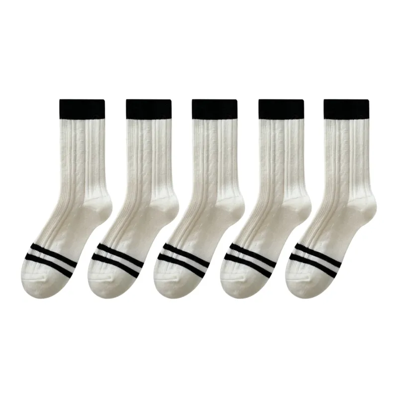 XXLLG Mid Calf Socks Women's 5 Pack-11