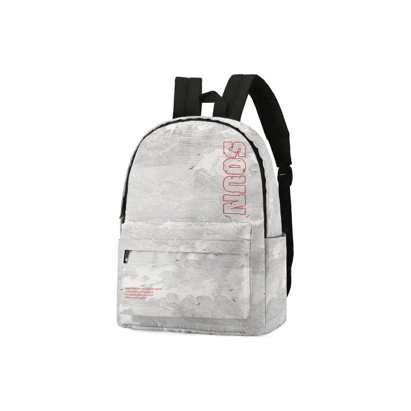 Soundbyte × ONRF Collaboration Polyester Students Backpack Laptop Bag Regular Unisex White-2