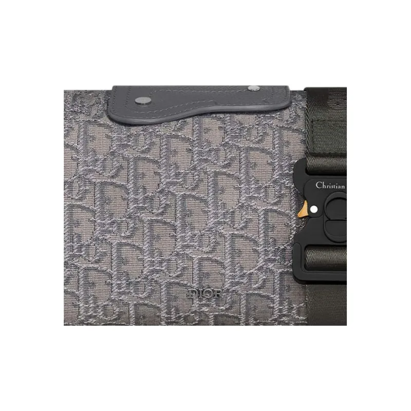 DIOR Lingot Oblique Embroidery Monogram All over Print Handbag, Shoulder Bag, Crossbody Bag Men's Metal Gray-5