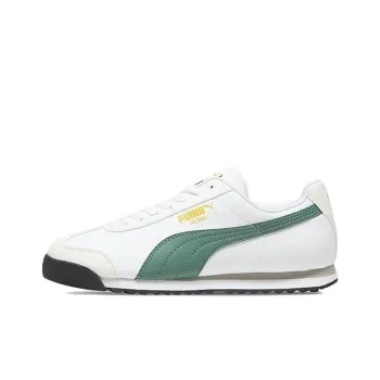 PUMA Roma Basic+ Cushioned Slip-Resistant Low-Top Casual Shoes Men's White Green