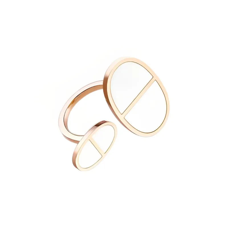 HERMES Chaine D'ancre Verso Rings Women's Rose Gold-0