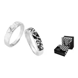 Silver+Silver Black White Checkerboard Box