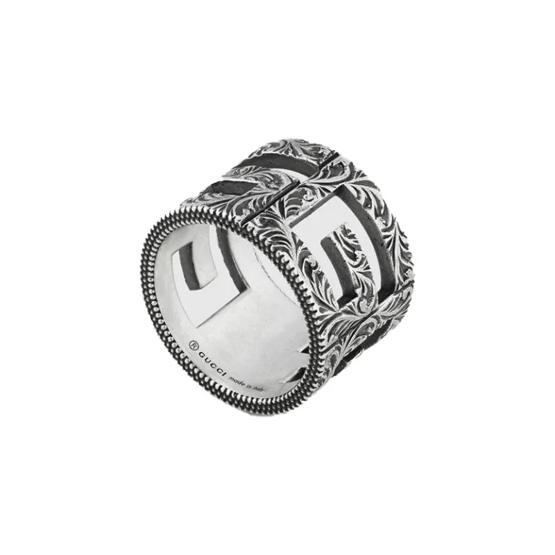 GUCCI Cubed G Motif Logo Ring-3