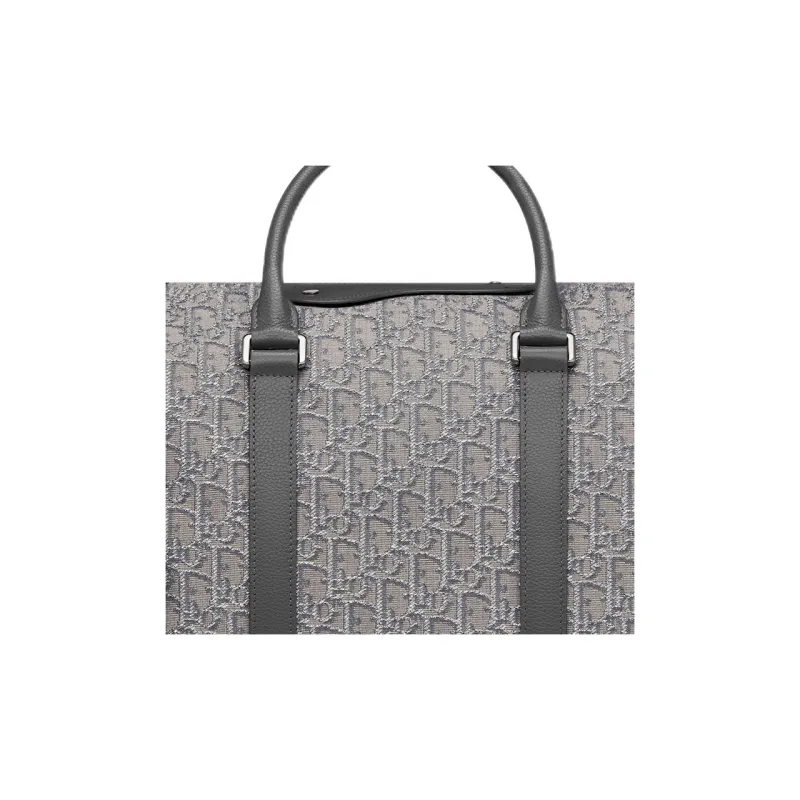 DIOR Lingot Fabric With Grain Cow Leather Handbag, Shoulder Bag, Crossbody Bag, Travel Bag Regular Men's Metallic-6