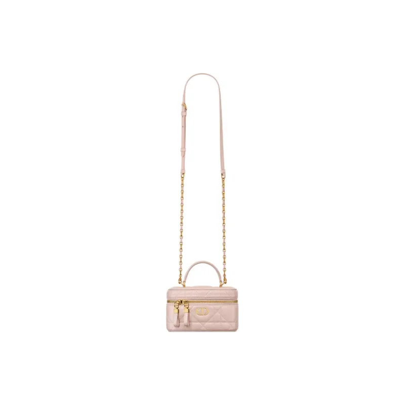 DIOR Caro Sheepskin Box Bag, Shoulder Bag, Crossbody Bag, Handbag Mini Women's Rouge Pink-1