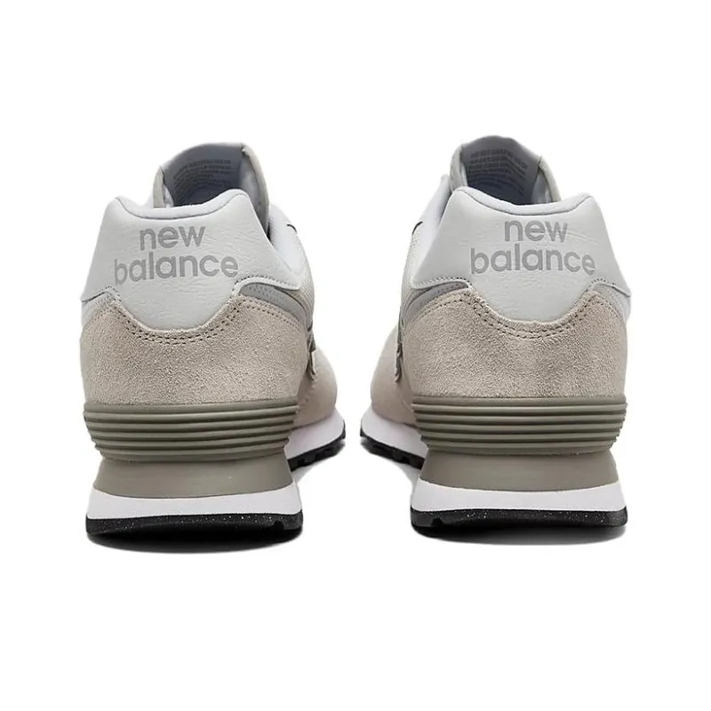 New Balance Abrasion Resistant Breathable Low Top Running Shoes Men's Gray White-3