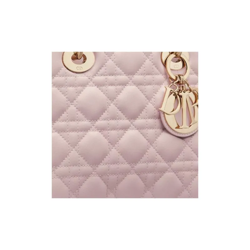 DIOR Lady Dior Sheepskin Lady Dior Bag, Shoulder Bag, Crossbody Bag, Handbag Trumpets Women's Sand Pink & Light Purple-4
