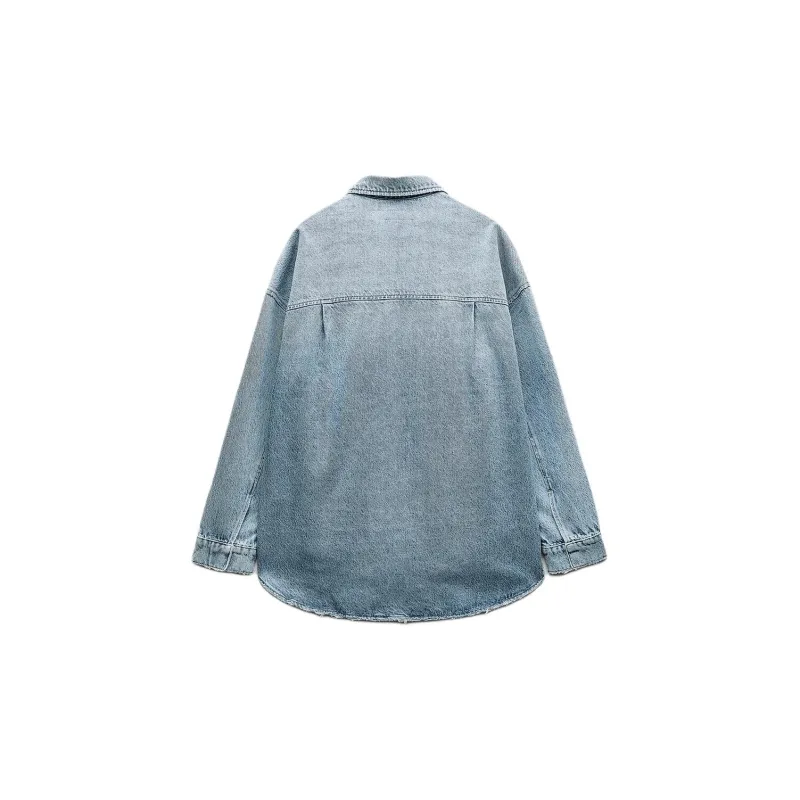 ZARA Denim Jacket Women's Light Blue-1