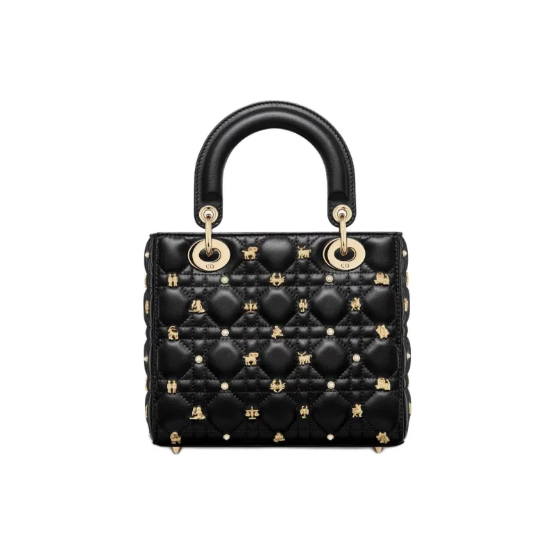 DIOR Lady DiorMy ABCDior Cow Leather Dior Bag Shoulder Bag Crossbody Bag Handbag Small Size Women's Black-2