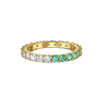 Swarovski Vittore Faux Crystal Rings Women's Green, Gold Tone Plated