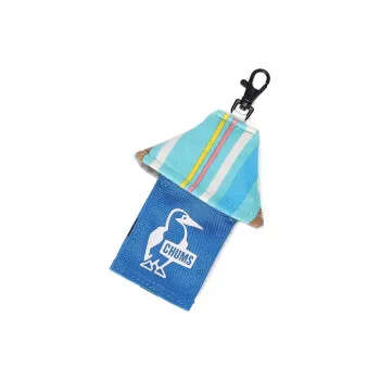 CHUMS Cotton With Polyester Coin Purse Key Pouch Unisex Blue Stripes