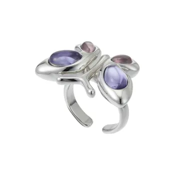 STUGAZI Floating Butterfly Series White Gold-Plated Copper Rings Unisex
