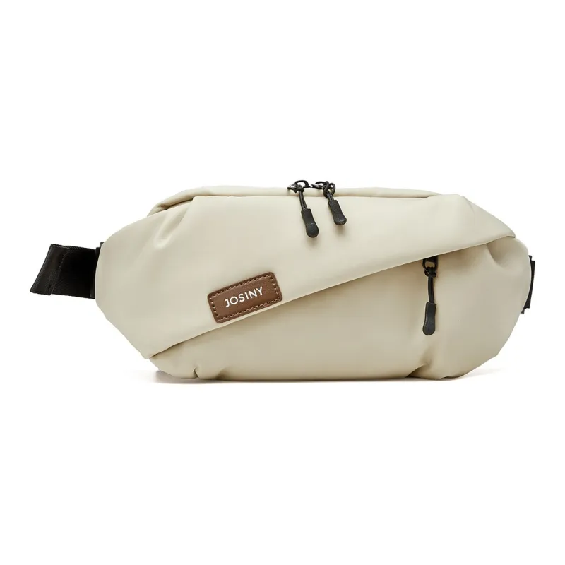 JOSINY Nylon With Microfiber Crossbody Fanny Pack Men's Black/Apricot-4