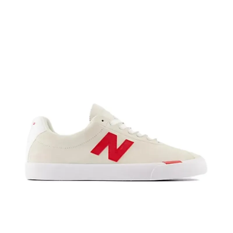 New Balance Numeric Abrasion Resistant Breathable Low Top Skateboard Shoes Unisex White Red-1