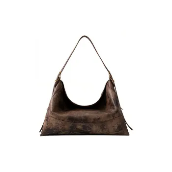 APEDE MOD Cow Leather Zongzi Hobo Bag Biker Bag Portable Crossbody Bag Shoulder Bag Women's Vintage Brown