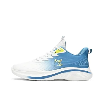 Binary Running Shoes Men Low Top White Light Blue