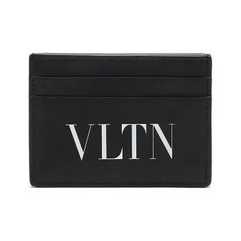 Valentino Cow Leather Card Holder Card Holder Men's Black White
