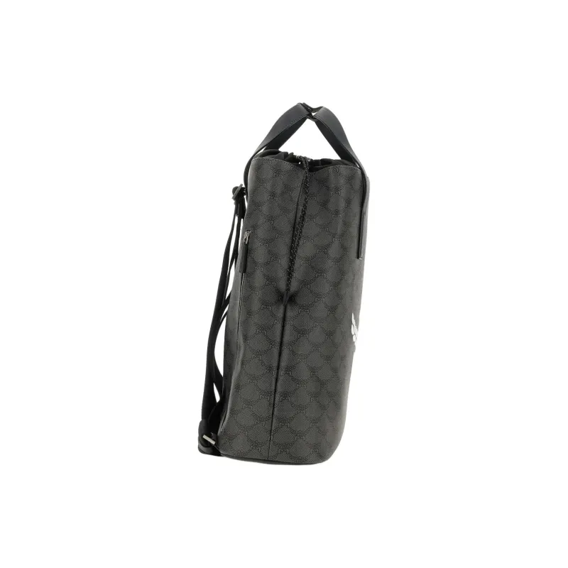 MCM Canvas With Leather Trim Backpack Medium Size Men's Gray-4