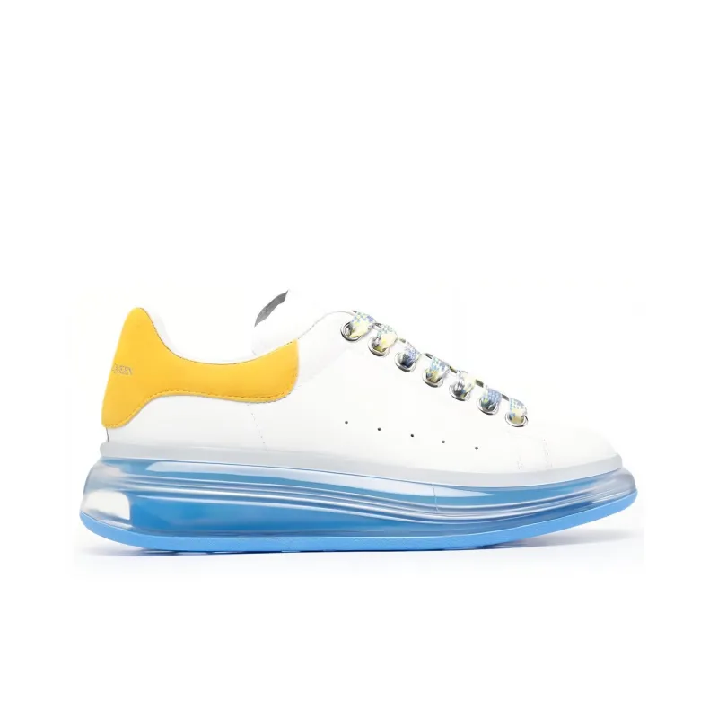 Alexander McQueen Clear Oversole Larry Sneakers 'White Blue Yellow' Women's-2