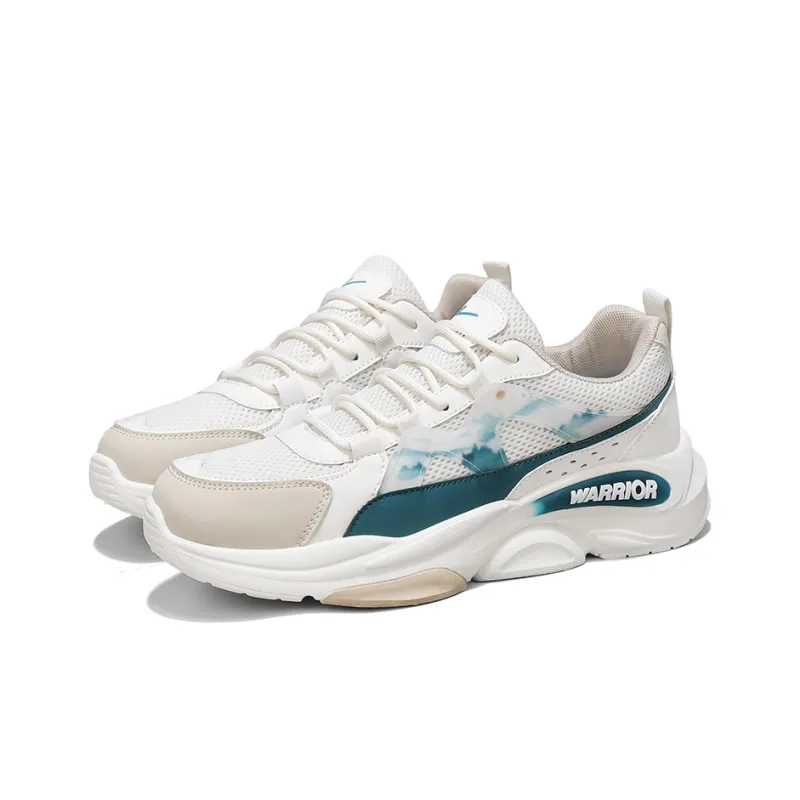 Warrior Ink Wash Painting Collection Height Increasing Low-Top Chunky Sneakers Men's White Blue-18