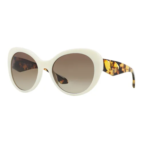 PRADA Plastic Irregular Shape Sunglasses Women's Tortoiseshell