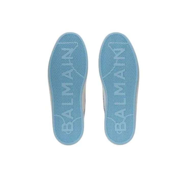 BALMAIN B-Court Monogram Denim Sneakers-4