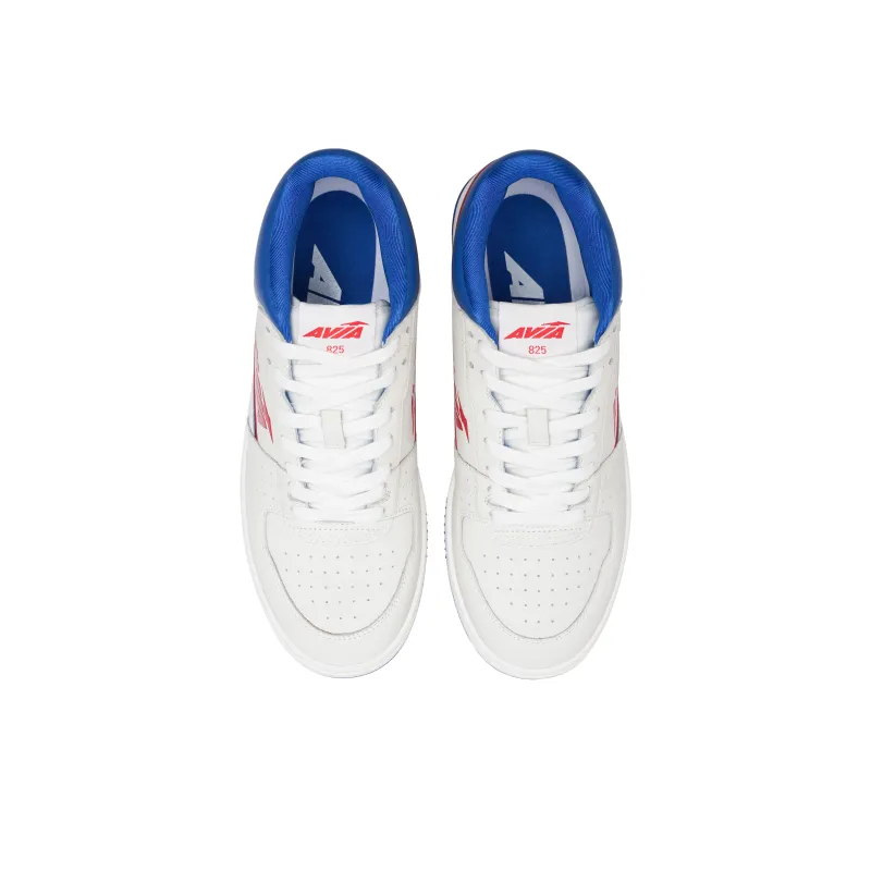 AVIA 825 Series Anti Slip Wear Resistant Mid Top Vintage Basketball Shoes Men's White Red Blue-3