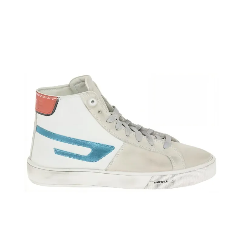 DIESEL High Top Stylish Skateboarding Shoes Men's Gray White-1