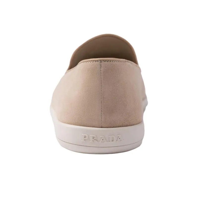 PRADA Triangle-logo Suede Loafers-5