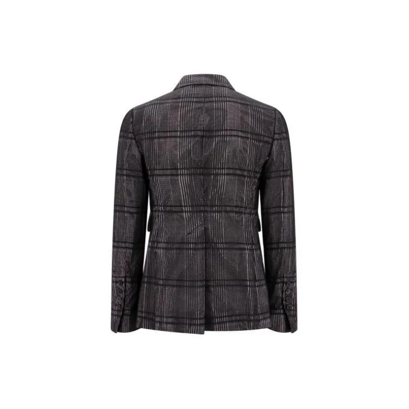 SAPIO Plaid check Print Cotton Blazer-1