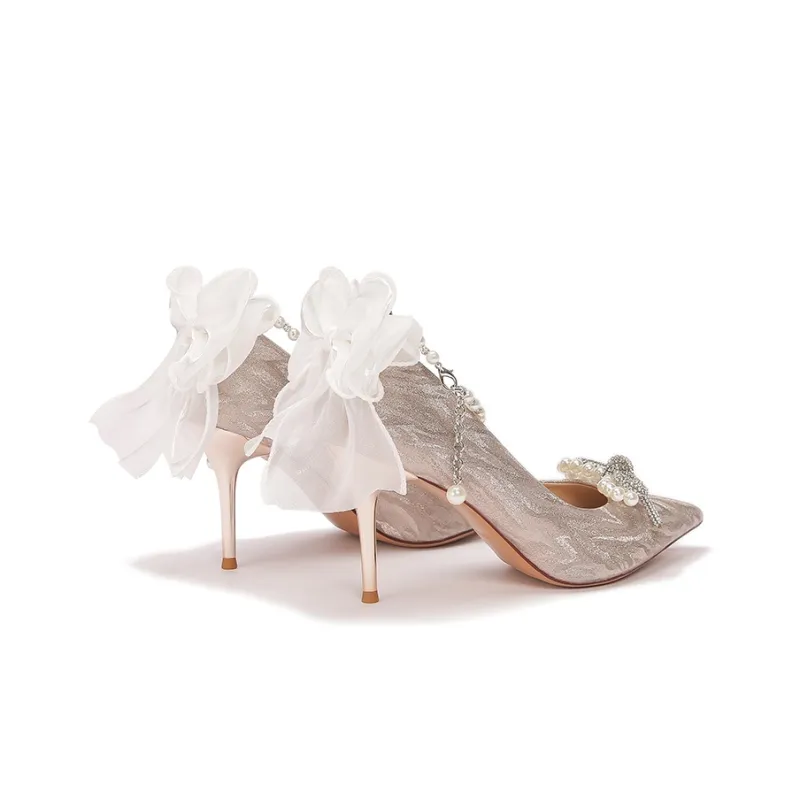 TADSW White Moonlight Collection Dream Of The Beloved Slim Heel High Heels 8.5cm Women's-12