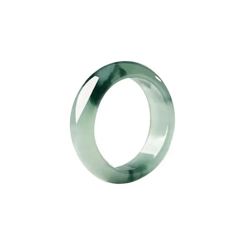Lingxiang Yurun Bean Type Jadeite Rings Unisex-0