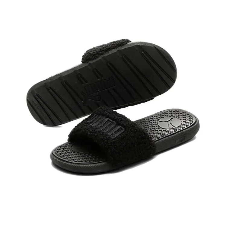 Puma Women's Cool Cat Sherpa Slide 'Triple Black'-3