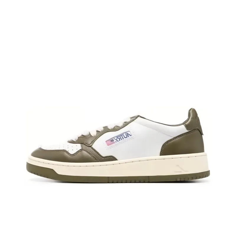 AUTRY Medalist Leather Low White Olive Women's-0