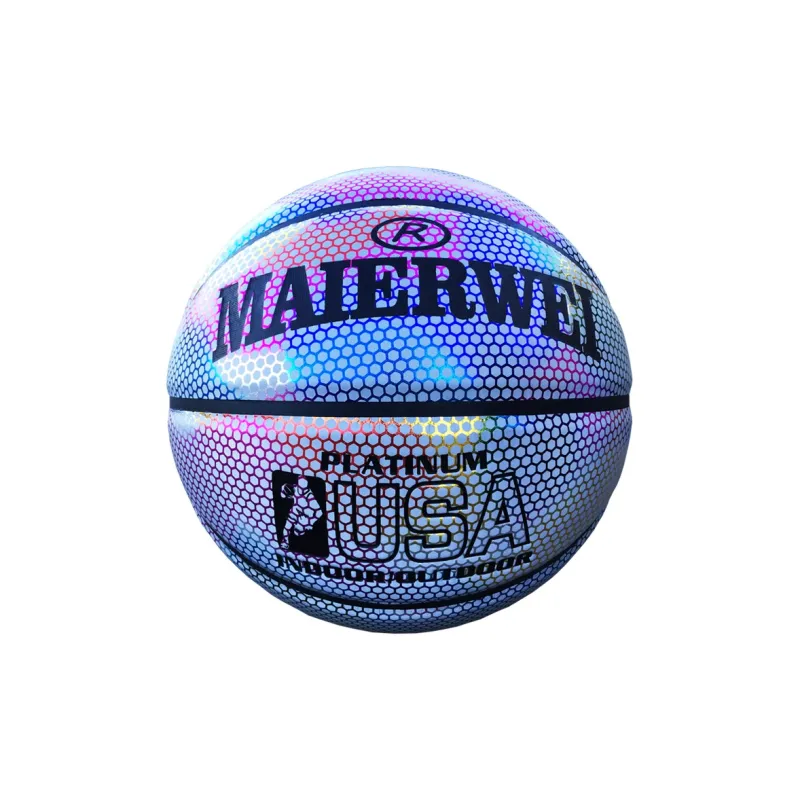 Melway PU Basketball Dazzling Color Size 7 Glow In The Dark Unisex-2
