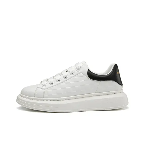MEXICAN Anti Slip Wear Resistant Mid Top Skateboard Shoes Men's White