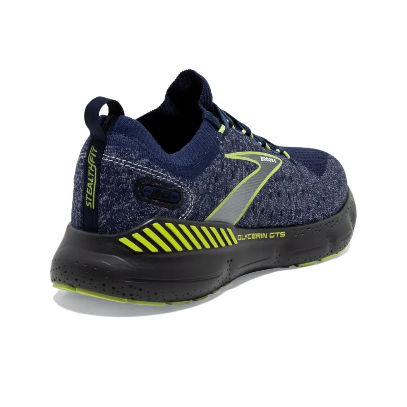 Brooks Glycerin StealthFit GTS 20 Anti-Slip Wear-Resistant Low-Top Running Shoes Men's Blue Black-3