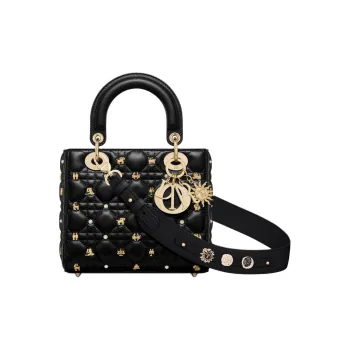 DIOR Lady DiorMy ABCDior Cow Leather Dior Bag Shoulder Bag Crossbody Bag Handbag Small Size Women's Black