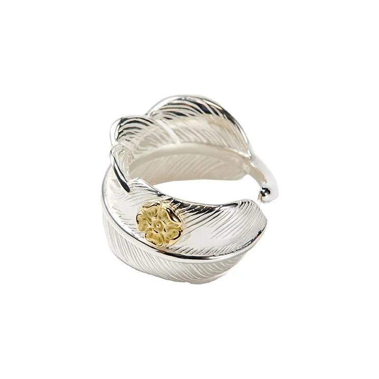 GOD SUNS 950 Silver 18K Gold Rings Unisex-3