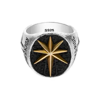 ROCK&RIDE 925 Sterling Silver, Brass Rings Men's