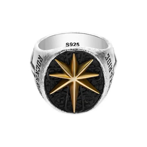 ROCK&RIDE 925 Sterling Silver, Brass Rings Men's