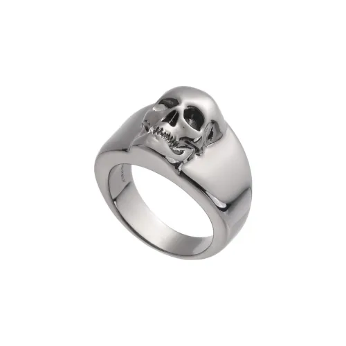 Alexander McQueen Rings Men Silver Black