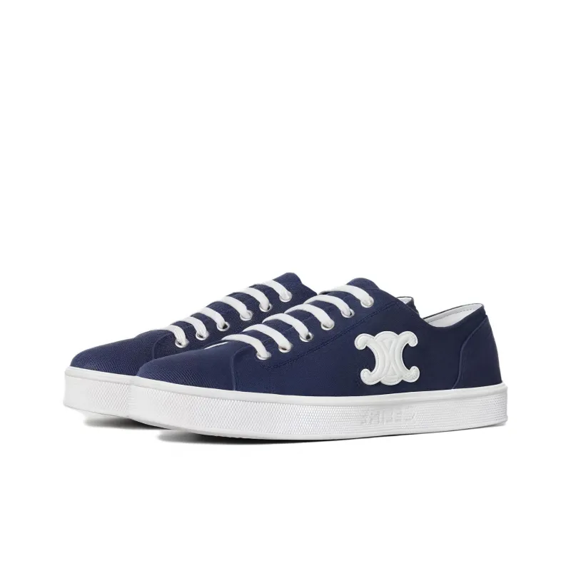 CELINE Low Top Skateboard Shoes Women's Blue-3