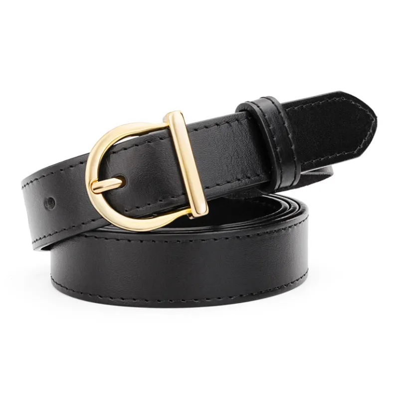Cows Reign Horse Shoe Pin Buckle Top Grain Cow Leather Versatile Leather Belts Women's-2
