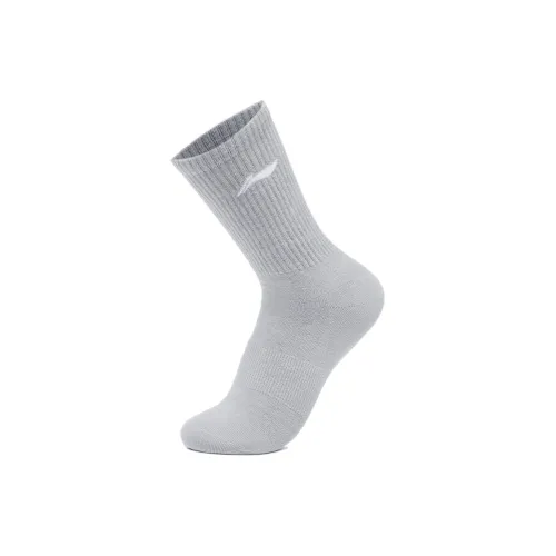 LiNing Mid Calf Socks Unisex 1 Pack Cloud Trace Gray