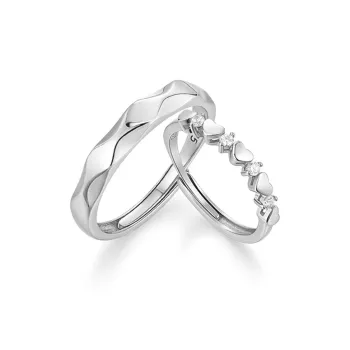 KADER 925 Sterling Silver Rings Unisex Silver White