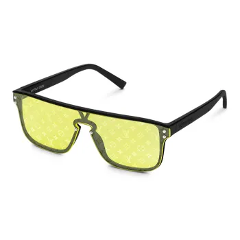 LOUIS VUITTON Injection Molding Irregular Shape Sunglasses Men's Black