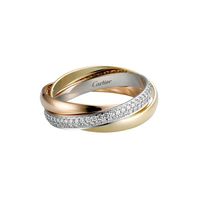 Cartier 18kt Gold Small Trinity Diamond Ring-0