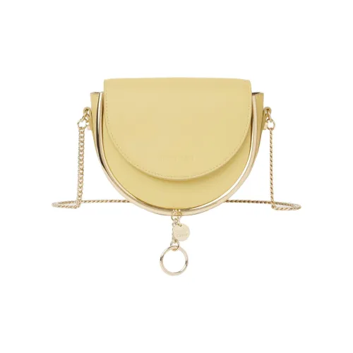 See By Chloe Small Grain Cow Leather Shoulder Bag, Crossbody Bag Women's Yellow Green